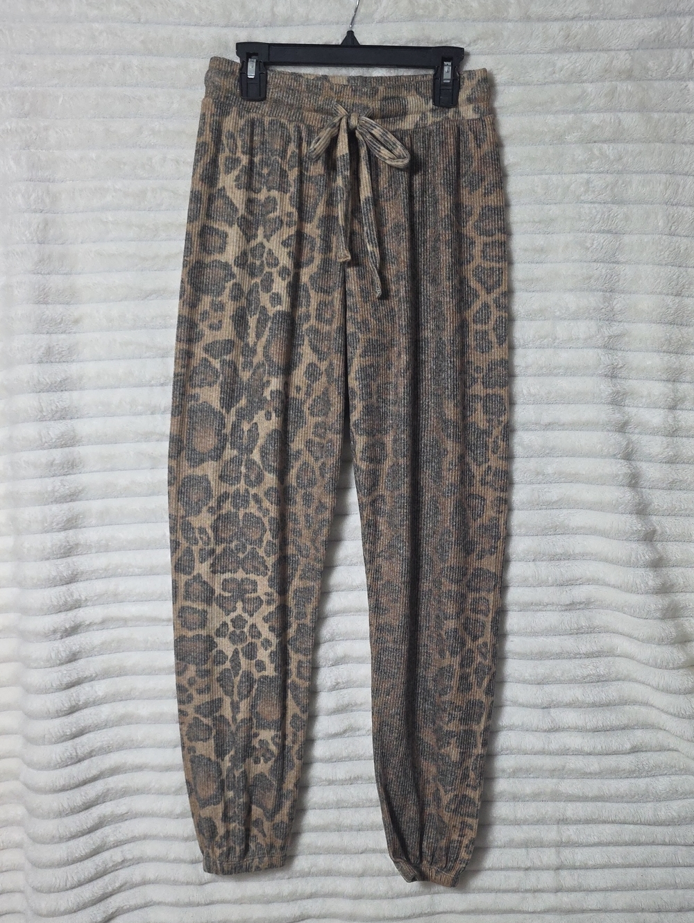 0261 LNA Leopard Animal‎ BRUSHED Drawstring Ribbed Jogger Sweatpants